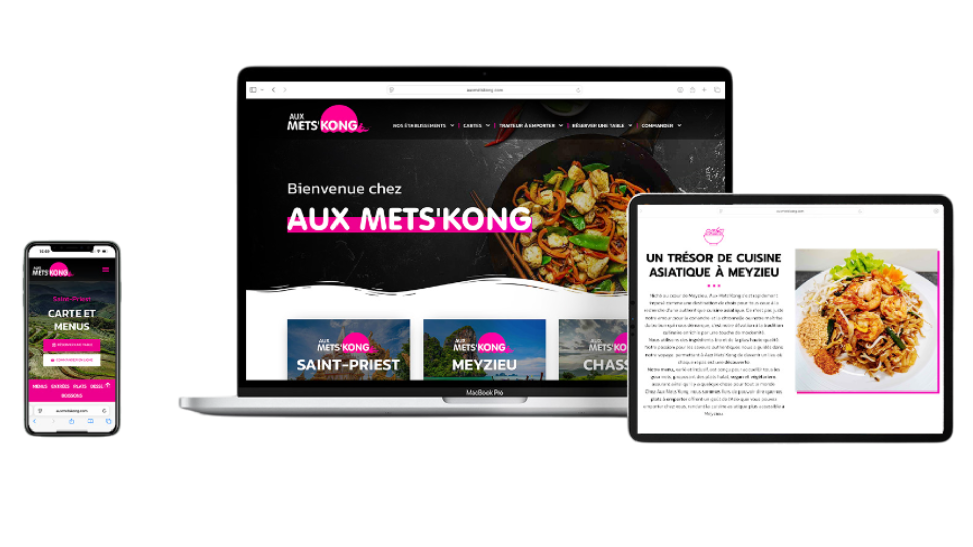 Aperçu du site web Aux Mets'Kong