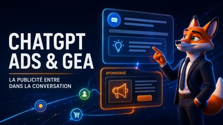 Illustration de ChatGPT Ads et du GEA pour faire de la publicité sur ChatGPT